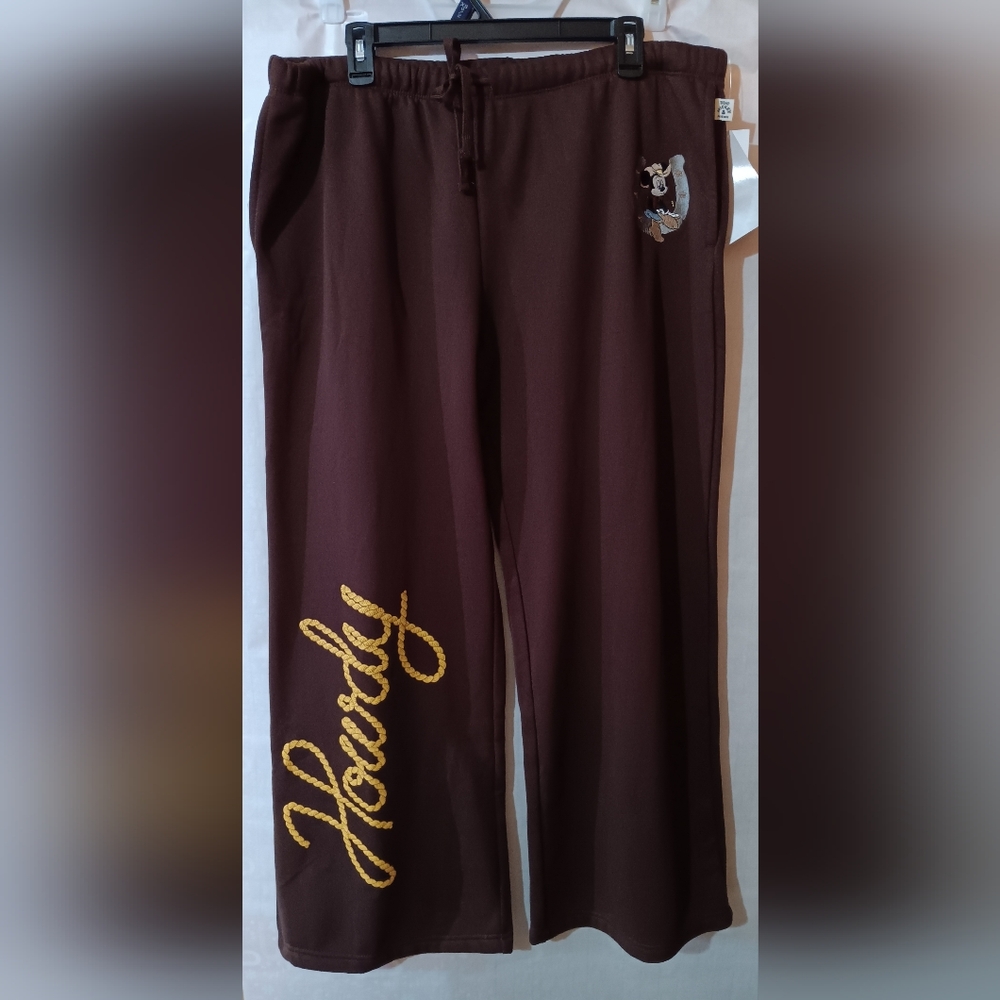 Mickey Mouse Pants with Embroidered "Howdy" On Front Leg